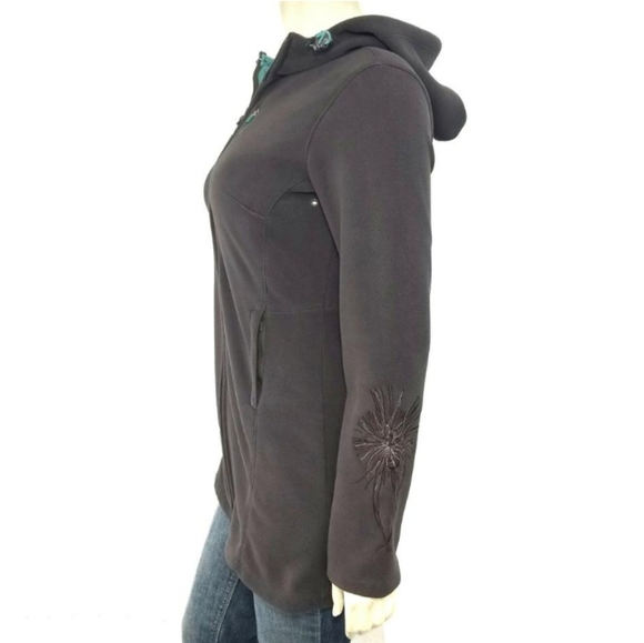 Athleta Jackets & Coats Athleta Swara Brown Fleece Hooded Zipup